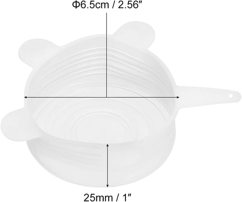 uxcell Silicone Stretch Lids, 3Pack 2.56" Round Container Lid Silicone Bowl Covers Reusable Silicone Lids for Cups, Bowls and Food Cover, White by uxcell