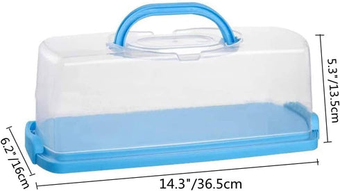 2 Pack Plastic Loaf Cake Storage Container, Bread Keeper for Banana and Pumpkin Bread, Blue