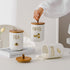 Set 27oz Set Counter Comeon Ceramic Canister with Airtight Seal Bamboo Lid Silicone, Food Storage Jars for Coffee Sugar