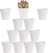 Yishang 2.5 inch White Terracotta Pots with Drainage Holes, Mini Clay Ceramic Planter, 12 Pack for Indoor/Outdoor