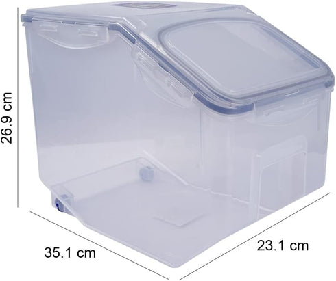 LOCK & LOCK Easy Essentials Food Lids (Flip-Top), BPA Free, 50.7 Cup for Rice, Clear Pantry Storage