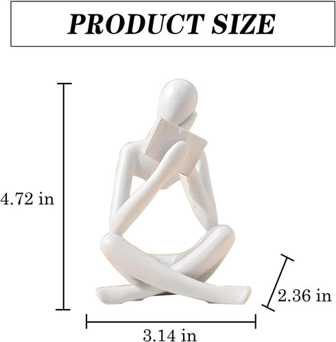 HyabDiop Bookshelf Decor Thinker Statue - Abstract Style Thinker Sculptures Modern Aesthetic Figurine Decoration