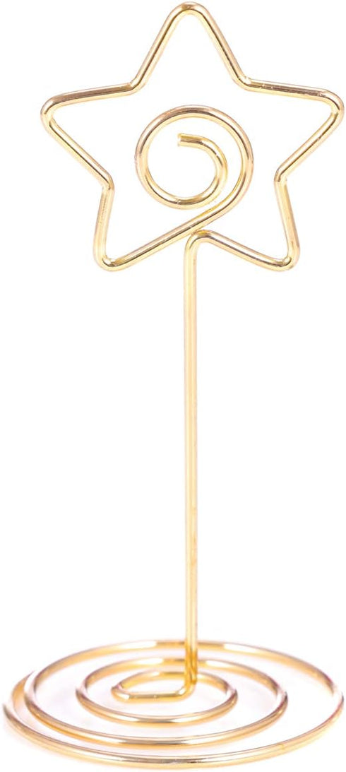 12pcs Gold-Star Shaped Table Number Holders, 3.35 inch Place Card Stands for Wedding, Party, Birthday