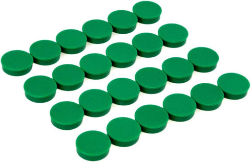 Bullseye Office 24 Round Green Fridge Magnets, Small Colorful Magnetic Discs for Kitchen or Classroom