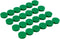 Bullseye Office 24 Round Green Fridge Magnets, Small Colorful Magnetic Discs for Kitchen or Classroom