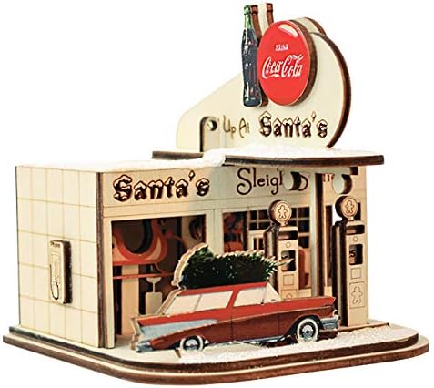 Cottage Gas Station Christmas Tree Ornaments