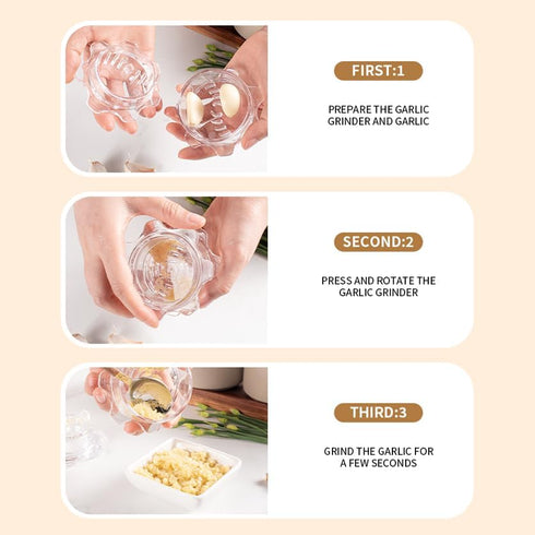 Generic Garlic Twister Kitchen Tool Manual Garlic Crusher & Ginger Grinder, Nut Chopper, Chili Pepper Mincer, Clear