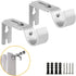 Adjustable Curtain Drapery Rod Holders Set of 2, Extendable Wall-Mounted Metal Bracket for 1 Inch Rods