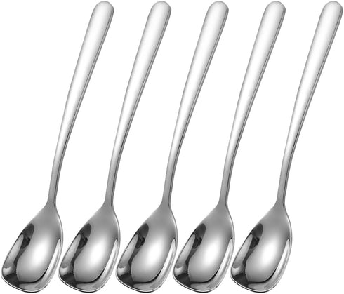 Small Square Spoons, SUS304 Stainless Steel 5.9 Inch Spoons for Ice Cream, Sugar, Cake, Coffee, Desserts, Set of 5