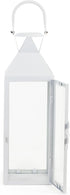 Zings & Thingz Manhattan Hanging Cable Candle Holder Lantern, Decorative Light Home Decor, 15" Tall, White