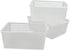 Large Plastic Storage Bins, Set of 3, Clear Organization Baskets