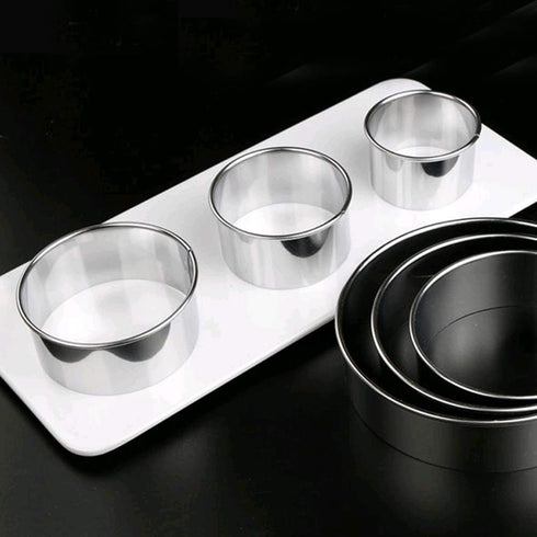 Cookie Cutters - Stainless Steel Biscuit Dumpling Cake Pastry Molds, 3Pcs Round Edge