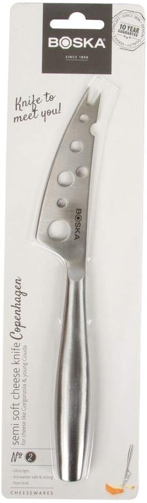 BOSKA Stainless Steel Cheese Knife - Copenhagen Nr.2, Multi-Functional Cheese Slicer, Dishwasher Safe