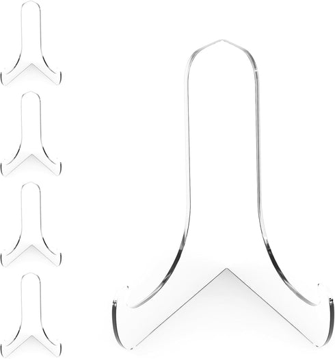 60-Degree Angle Acrylic Plate Stand, 5PC Clear Acrylic Display Easel, 3" H x 3.125" W x 2.5" D (3 Inch)