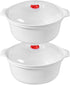 2 PCS Microwave Bowls with Lids: Ramen Cooker Soup Dishes with Handles for Office, College Dorm