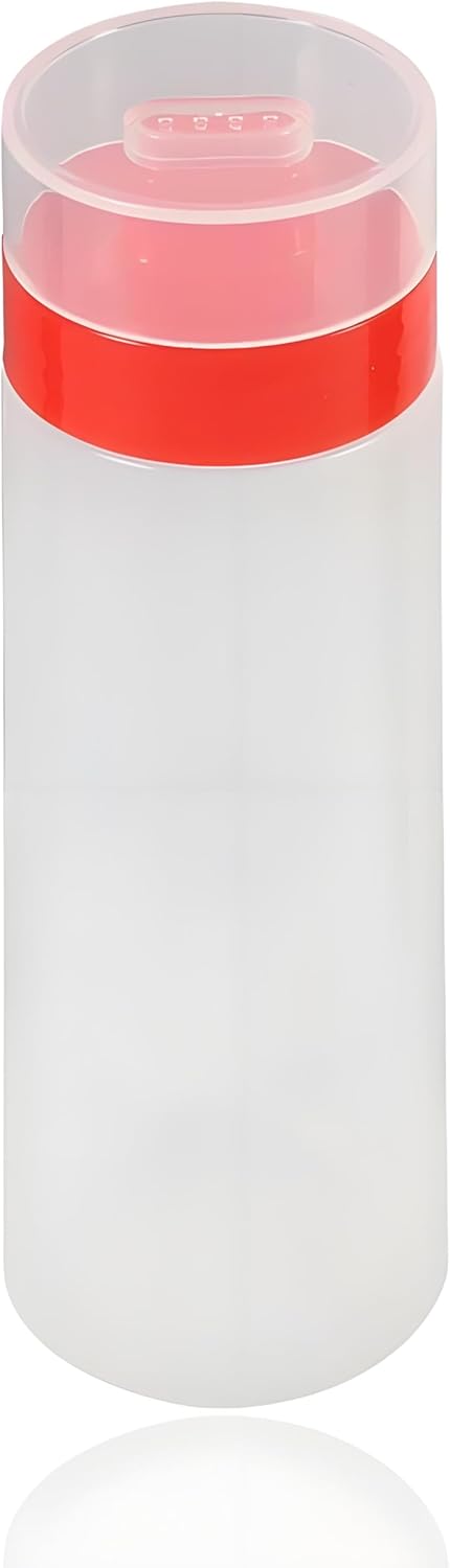 FILFEEL 4-Hole Squeeze Type Sauce Bottle, Resin for Ketchup, Jam, Mayonnaise, Olive Oil, Yellow/Red