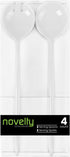 Novelty Servware White Plastic Serving Set, Includes 2 Serving Spoons and 2 Sporks for Events