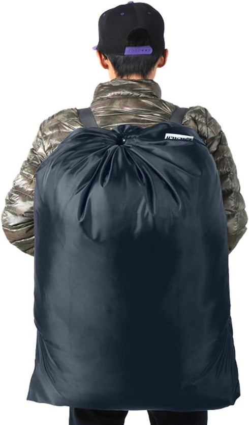 Laundry Bag Backpack, 27” x 34”, Sturdy Laundry Bag with Shoulder Straps, Heavy Duty Foldable for College
