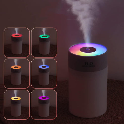 Colorful 260ml USB Humidifier - Mini Air Humidifier with 7 Color LED, Suitable for Study Room, Bedroom, Baby Room,