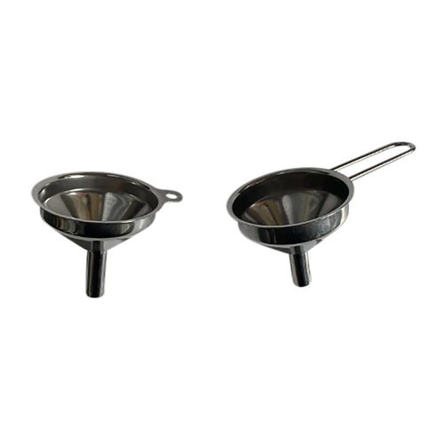 Fox Run Metal Kitchen Funnels, Set of 2 Mini 4" Funnels, Stainless Steel