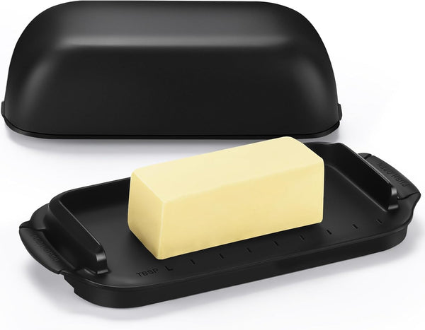 AONCO Butter Dish with Lid, Unbreakable Butter Keeper Container for Countertop, BPA-free, Microwave/Dishwasher Safe