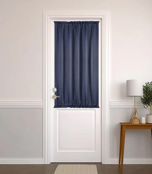PANOVOUS Small Navy Door Window Curtain Panel for Front Door, Blackout French Door Curtain 25x40 Inch