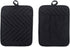 Anyi Cotton Pot Holders with Pocket, Heat Resistant Black Counter Table Hot Pads for Kitchen