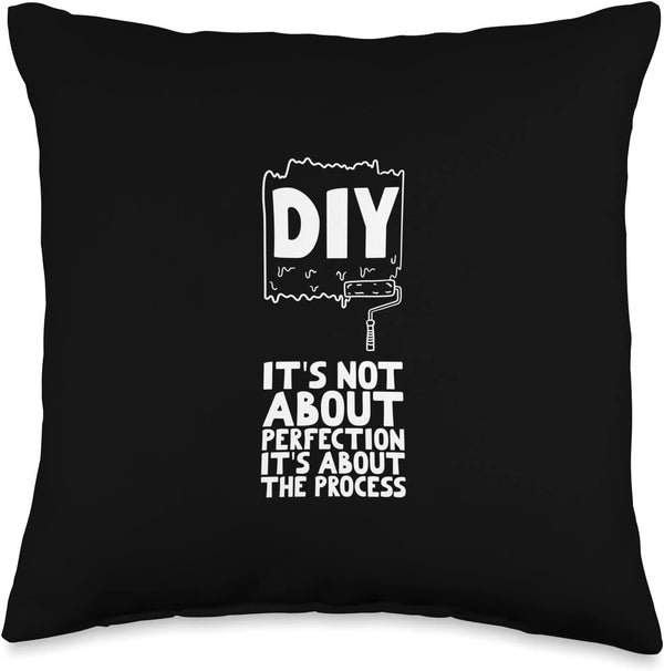 DIY Multicolor Throw Pillow, It's Not About Perfection It's About The Process, 16x16