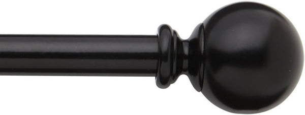 Bali Blinds 5/8" Ball Cafe Rod Set, 28-48", Glossy Black
