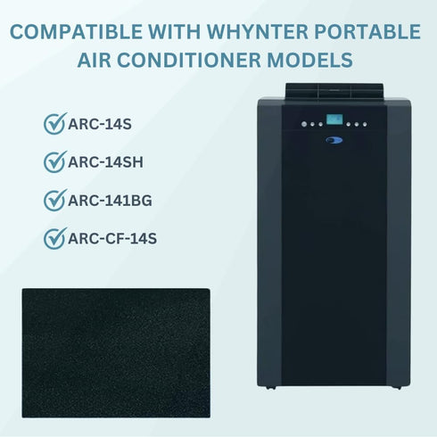 Activated Carbon Replacement Filter for Whynter Portable Air Conditioner Models ARC-14S, ARC-14SH