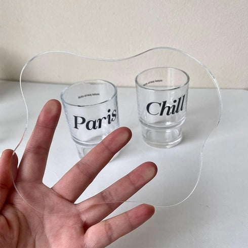 Set 2 of Acrylic Cup Coaster,Ins Irregular Coaster,Acrylic Drink Coasters for Dining Room Living Room Patio Coffee