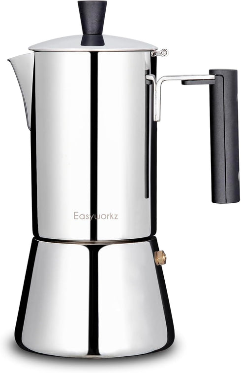 Easyworkz Pedro Stovetop Espresso Maker 6Cup 300ml Stainless Steel Italian Coffee Machine
