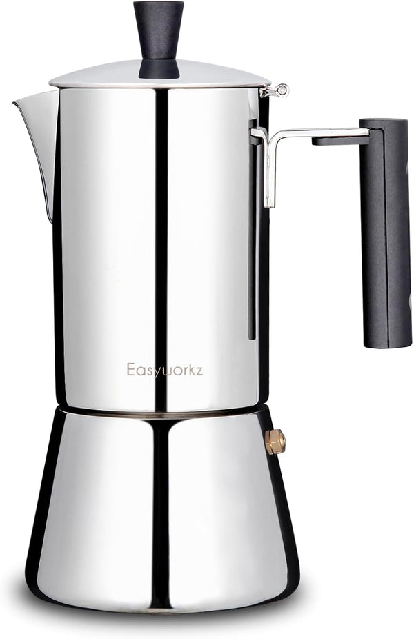 Easyworkz Pedro Stovetop Espresso Maker 6Cup 300ml Stainless Steel Italian Coffee Machine