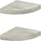 vidaXL Wall Corner Shelf Set of 2 Concrete Grey Honeycomb MDF, Metal