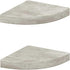 vidaXL Wall Corner Shelf Set of 2 Concrete Grey Honeycomb MDF, Metal