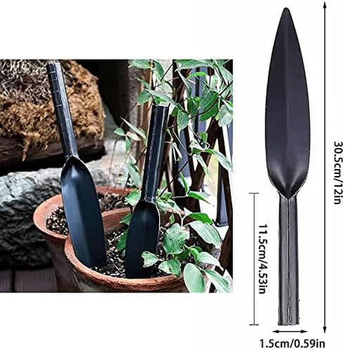 Willow Leaf-Shaped 12-inch Garden Trowel Tool, High-Carbon Steel Heavy Duty Manual Potting Tool (Grey)