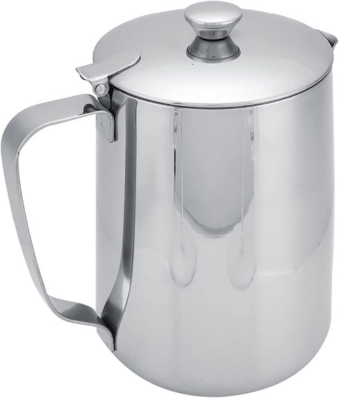 Stainless Steel Milk Frothing Pitcher with Lid for Latte Coffee Art, 1500ML, for Office Kitchen with Handle