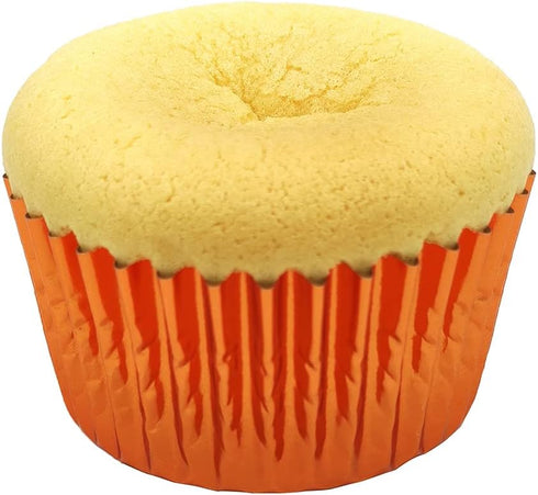 Standard Orange Foil Cupcake Liners, 100-Count Muffin Baking Cups for Party and More