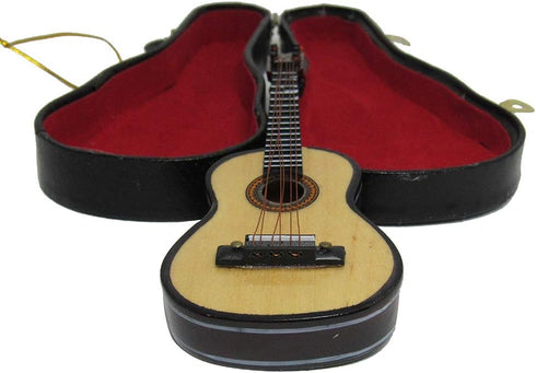 Kurt Adler Wood Pearlized Guitar Ornament, 5.52"