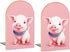 Cute Pink Pig Book Ends Decorative Wood Bookends for Shelves Kids Room