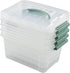 4-Pack Clear Storage Box Tote, 6 Quarts Plastic Bins with Lids