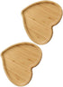 PRETYZOOM Heart Shaped Cutting Board, 2pcs Bamboo Serving Board for Valentines Day Cheese Platter Tray
