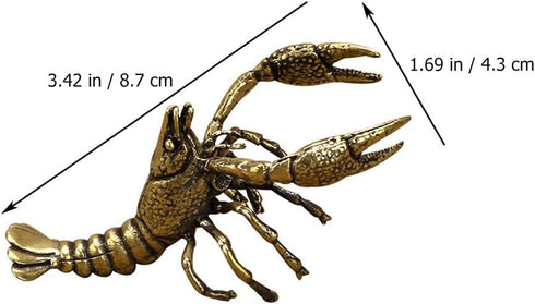 Kisangel Brass Lobster Figurine Feng Shui Statue Wealth Good Luck Sculpture Archaize Artware Chinese Tea Pet Nautical