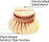 3 Packs, AMERWASH PLUS Classic Dish Brush Replacement Head Natural Bristle Tampico Fiber for All Purpose Cleaning