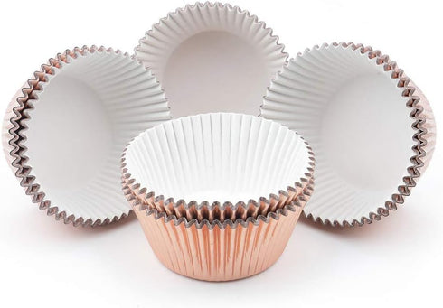 Gifbera 200-Count Rose Gold Foil Cupcake Liners, Standard Baking Cups Muffin Wrappers for Wedding Birthday