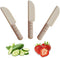 3 Pcs Wooden Kids Knife Safe Toddler Knife, Child Kitchen Tools for Cooking, Cutting Veggies, Fruits, Salad, Cake