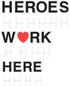18in Vispronet Heroes Work Here Yard Sign Tall Yard Letters with Stakes & Large Heart, Weather-Resistant Employee