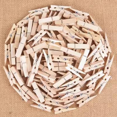 Durable Mini Wooden Clothespins for Crafts, 1-Inch Size, Pack of 100 for DIY Projects, Photos, Home Decor