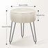 12.6" D12.6" W17.32" UHBD036W YMYNY Vanity Stool Chair, Pumpkin Style Faux Leather Stool, Pouf Couch Stool, Modern