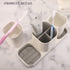 Toothbrush Holder Toothpaste Dispenser for Bathroom Vanity Organizer Countertop, 2 Bathroom Cups, Electric Toothbrush Holder, Kids Bathroom Decor Accessories and Toothbrush Holder, White by Boershun